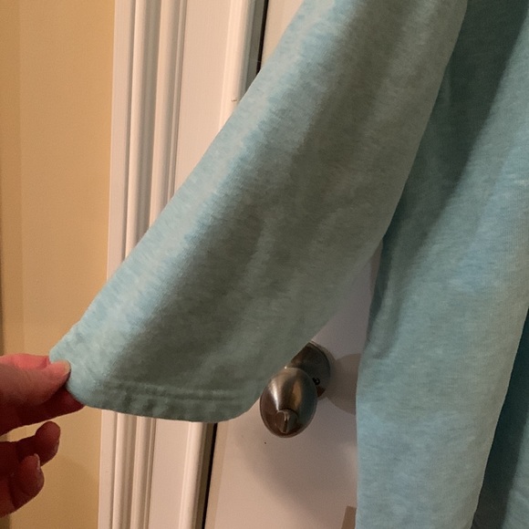 Lands End green heathered scoop-neck 3/4 sleeve sweatshirt sz 3x (24W-26W) - Picture 3 of 9